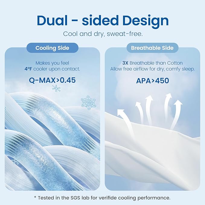 Cozy Bliss Cooling Comforter Queen Size, Reversible Lightweight Cooling Blankets - Image 3
