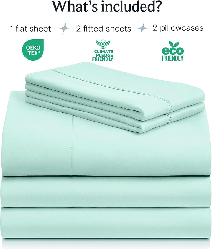 LuxClub 5 PC Sheet Set Bed Sheets Deep Pockets 16" Eco Friendly Wrinkle Free - Image 2