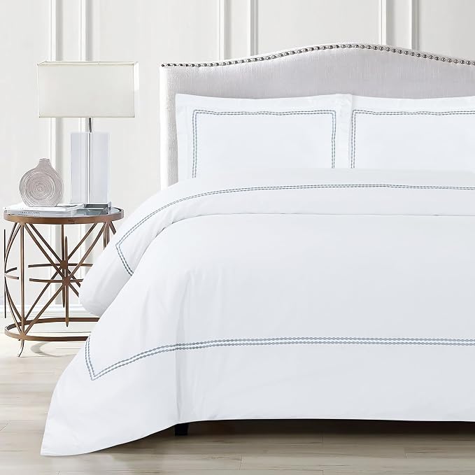 Dreamology White Duvet Cover Luxury Hotel Quality Bedding Set 100% Cotton by DREAMOLOGY