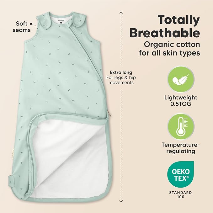 2-Pack Organic Baby Sleep Sacks, 100% Cotton - Image 3