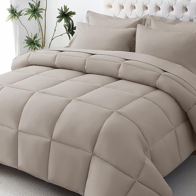 JOLLYVOGUE Twin Comforter Set, Ultra-Soft Bed in a Bag Twin Size 5 Pieces by JOLLYVOGUE