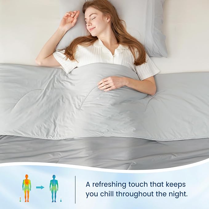 Cozy Bliss Cooling Comforter Twin Size, Reversible Lightweight Cooling Blankets - Image 4