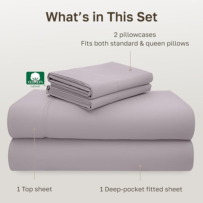 CALIFORNIA DESIGN DEN 5-Star Hotel 600 Thread Count 100% Cotton Sheets Set - Image 4