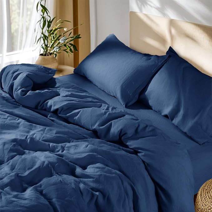 SONORO KATE 100% French Linen Duvet Cover King Size, Soft Breathable by SONOROKATE