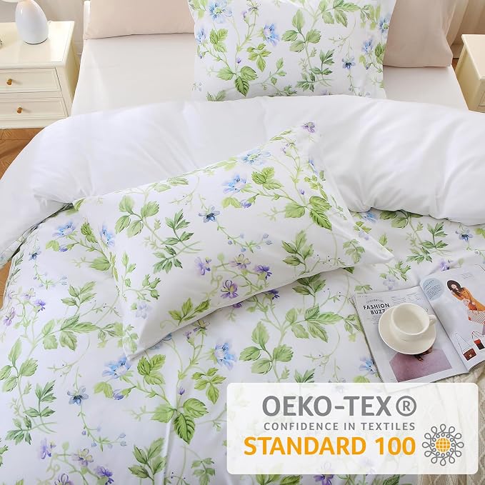 MUXHOMO Duvet Cover King Size, Reversible Floral Vintage Duvet Cover Set - Image 2
