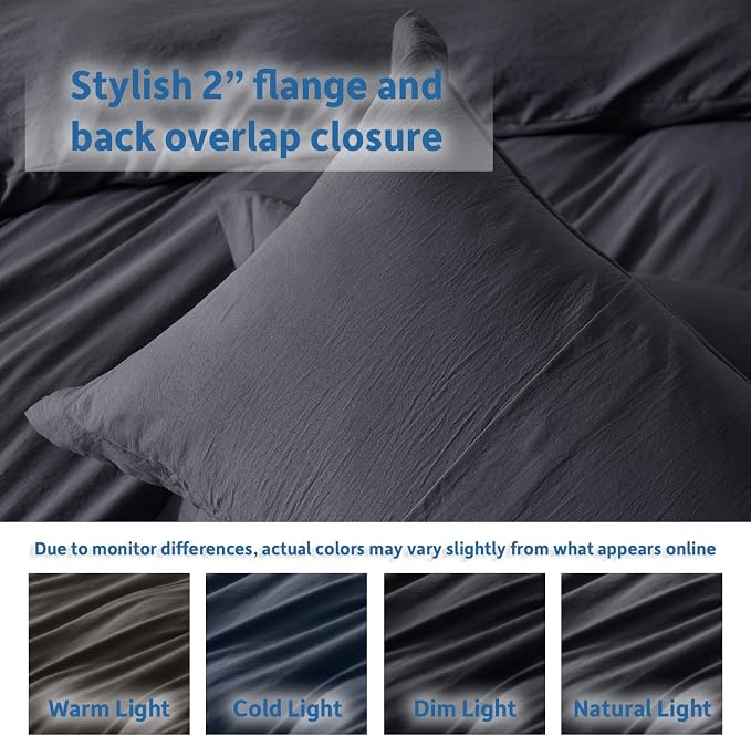 Nestl Dark Grey Duvet Cover King Size - Image 8