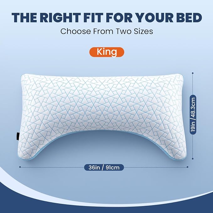 A-Pce Adjustable Pillow, King Size Set of 2 Bed Pillows - Image 5