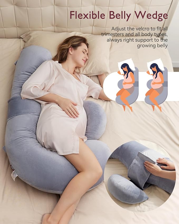 Momcozy Pregnancy Pillow, Original F Shaped Maternity Pillow - Image 5