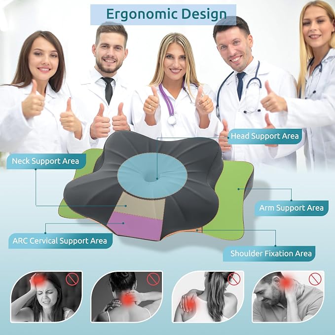 DONAMA Cervical Pillow for Neck and Shoulder Pain Relief, Cooling Contour - Image 2