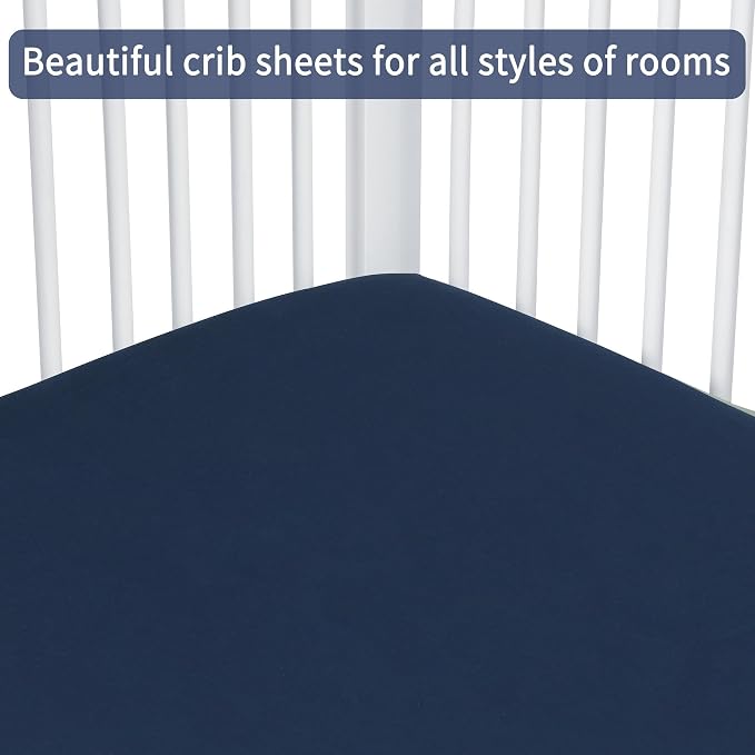 GUNTAIL Baby Crib Sheets for Boys Girls, 2 Pack Fitted Crib Sheet for Standard - Image 5