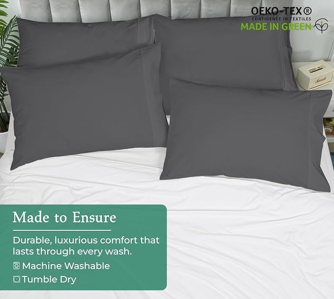 Royale Linens Grey Pillowcase Set of 12 - Image 7