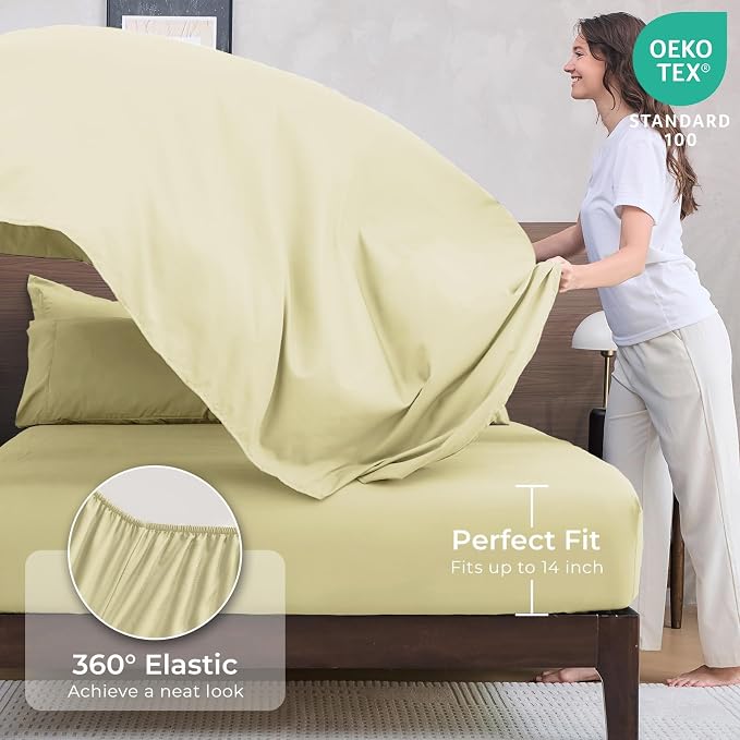 HEVUMYI Cream Yellow Twin-XL Comforter Set - Image 5