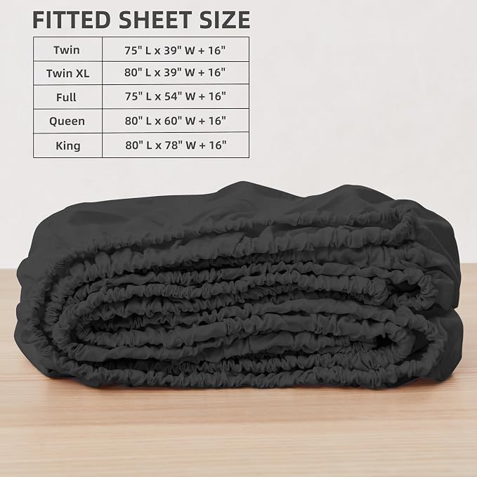 HBHLFZ Twin Fitted Sheet Only, Soft Breathable Bottom Sheet - Image 2