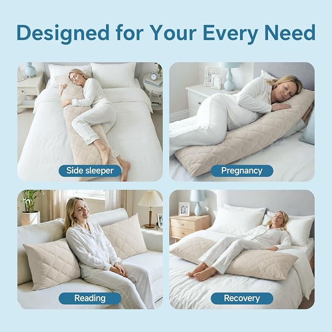 BEDELITE Cooling Body Pillow for Adults, Creative Ultra Soft Cool-Touch Quilted - Image 5