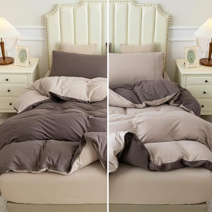 PURE ERA Jersey Knit Duvet Cover Set 100% T-Shirt Cotton Super Soft Comfy 3pc - Image 3