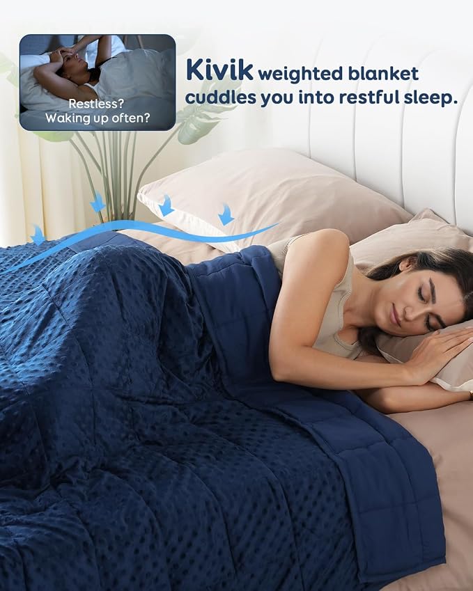 Kivik Weighted Blanket 20 lbs for Adults, Minky Dot Heavy Blankets, Microfiber - Image 2