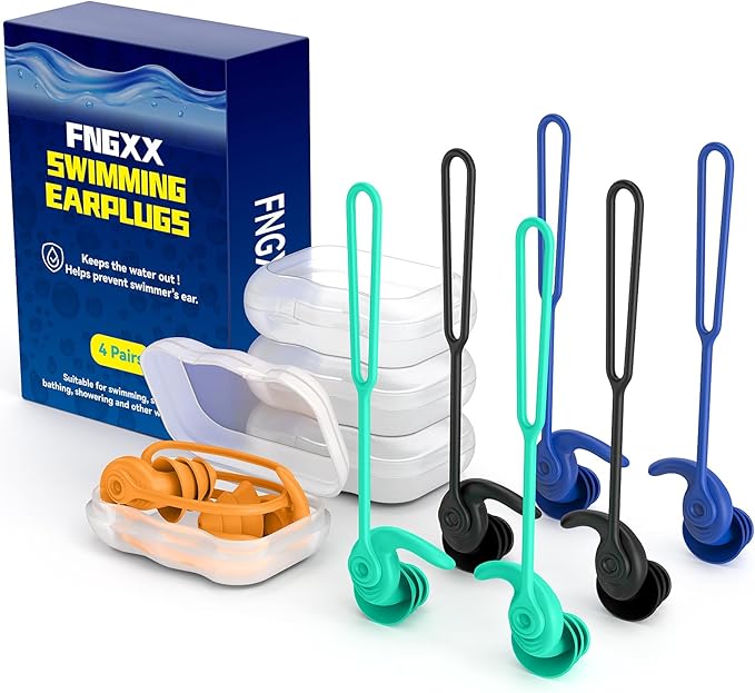 Swimming Ear Plugs for Adults, 4 Pairs Waterproof Reusable Silicone Swim - Image 7