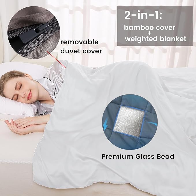 Viscose Made from Bamboo Cooling Weighted Blanket California King Size Heavy - Image 3