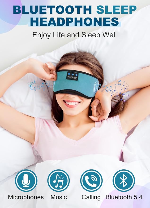 TOPOINT Sleep Mask with Headphones Bluetooth 5.4 Wireless, Sleep Headphone with - Image 2
