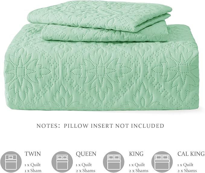 Exclusivo Mezcla King Quilt Bedding Set, Lightweight Soft Bedspreads Coverlets - Image 6