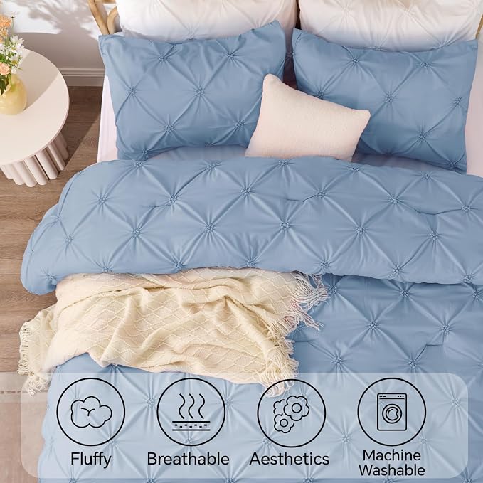BEDELITE Cornflower Blue King Size Comforter Set - Image 5