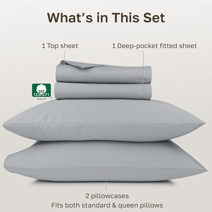 California Design Den Thick and Natural Queen Sheet Set 100% Cotton - Image 4
