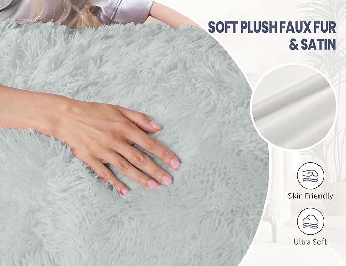 Fluffy Silk Full Body Pillow for Adults 20x54 Satin Body Pillow Cover Pillowcase - Image 2