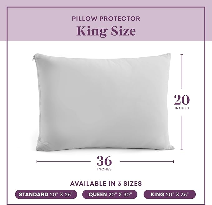 CirclesHome Pillow Protectors 2 Pack King Zippered - Image 6