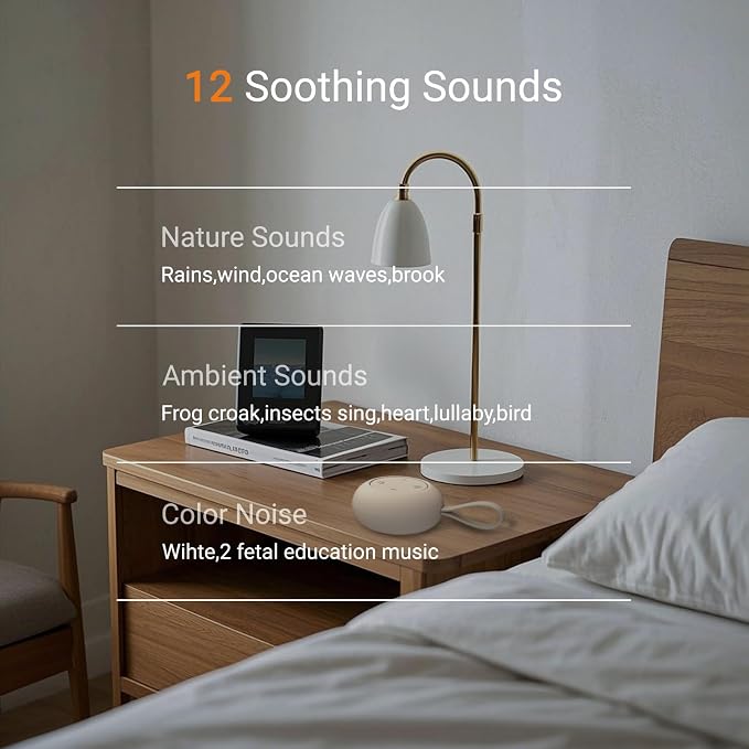 Portable Baby Sound Machine 15 Hours Battery Life, Clips on Baby Stroller - Image 2