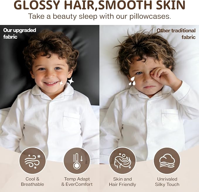 MR&HM Breathable Toddler Pillowcase 13"x18" Travel Pillow Case Set of 2 - Image 4