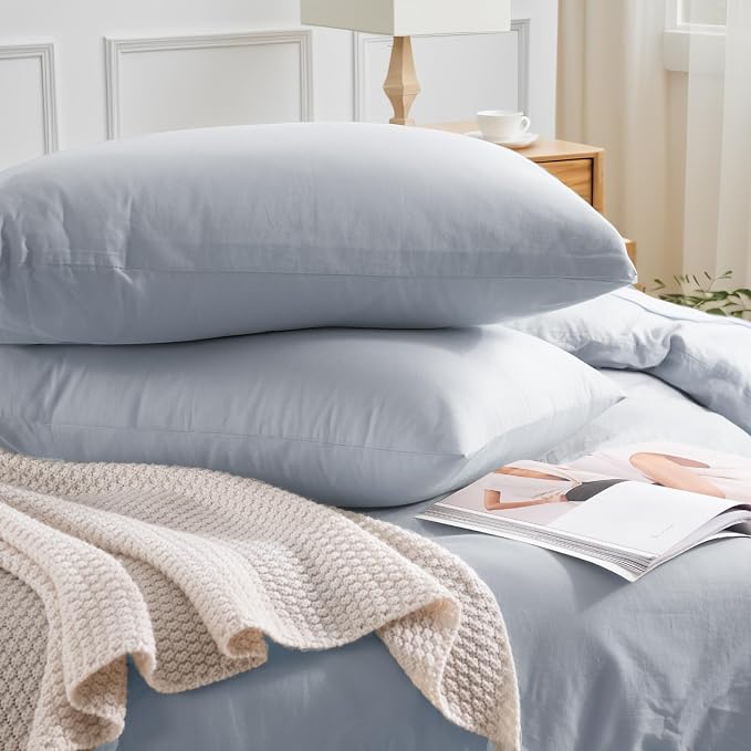 NEXHOME PRO Queen Duvet Cover Set, 100% Washed Cotton - Image 9