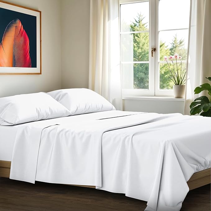 100% Egyptian Cotton Queen Size Sheets Set by AshtonSheets