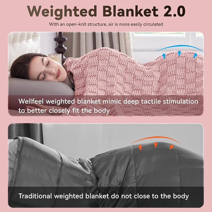 Knitted Weighted Blanket Adult, No Beads Heavy Blanket 48” x 72'' 15lbs - Image 8