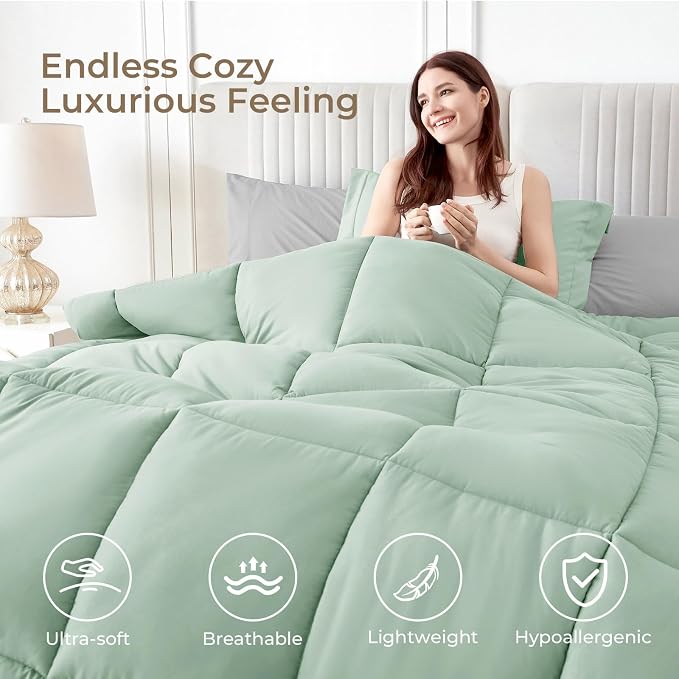 Sasttie Queen Comforter Set, 7 Pieces Bed in a Bag Queen, Complete Bedding Set - Image 2