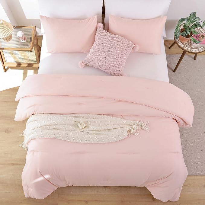 ROSGONIA Comforter Full Size for Girls Boys Teens Blush - Image 5