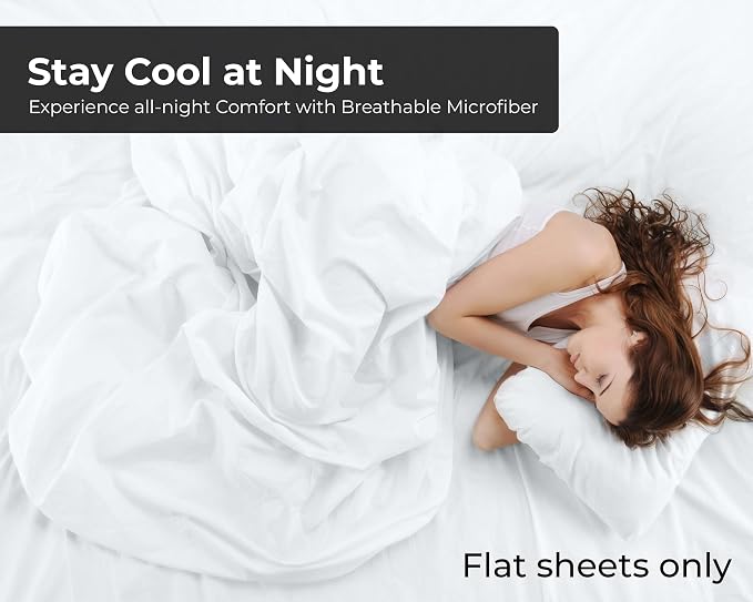 Royale Linens 6 Pack Bulk Flat Sheet Set - Image 3