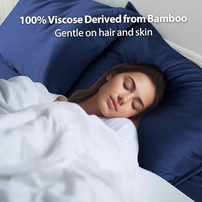 2 Pack Cooling Pillow Cases, Viscose Derived from Bamboo Pillow Protectors - Image 6