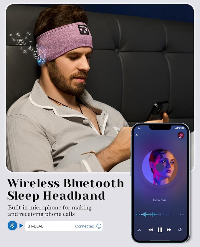 Perytong Sleep Headphones Wireless, Air Travel, Meditation - Image 6