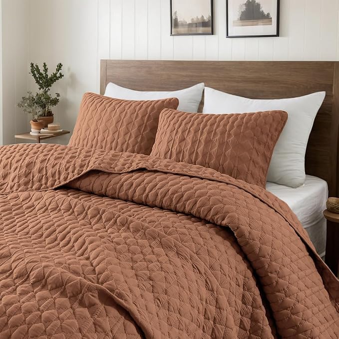 WDCOZY Burnt Orange Twin Quilt Size Bedding Sets by WDCOZY
