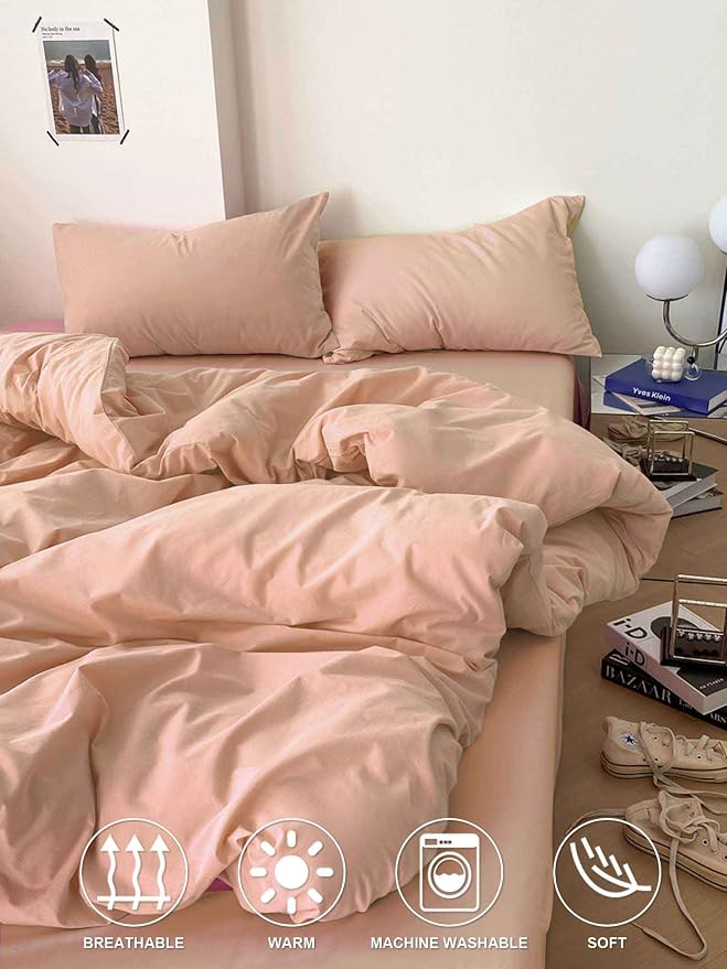 Nanko Peach Coral King Size Comforter Set, Soft Microfiber Down Alternative - Image 3