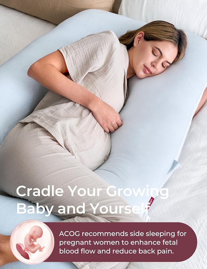 Momcozy Pregnancy Pillows for Sleeping, U Shaped Full Body Pillow for Pregnancy - Image 8