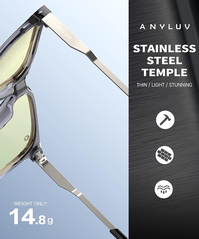 ANYLUV Blue Light Glasses for Men, Lightweight Computer Gaming Glasses - Image 5