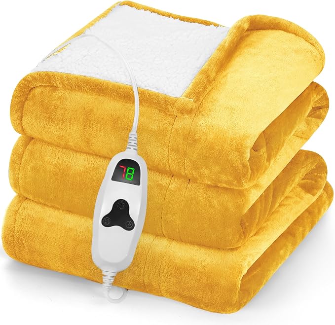 greenoak Heated Blanket Electric Throw 50"X60", Heating Blankets by Greenoak