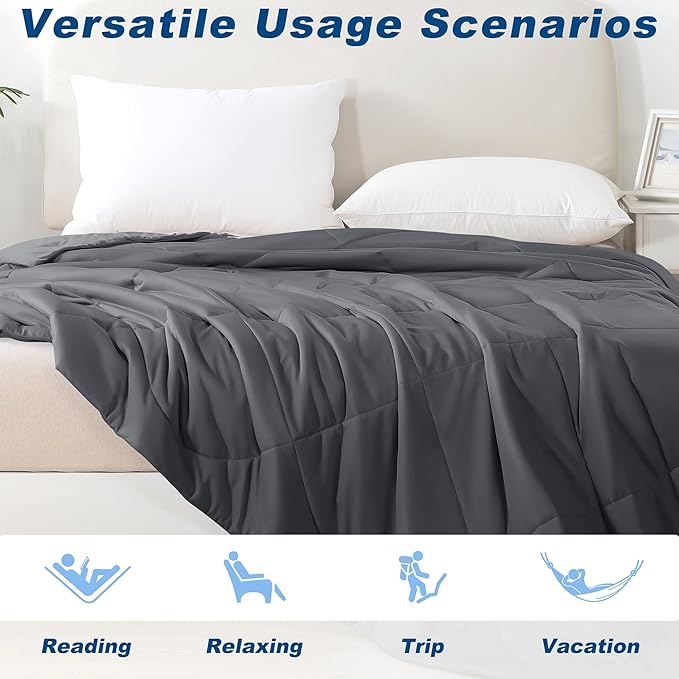 Cooling Comforter Queen Size, Double-Sided Cold Tech Fabric Quilted Bed - Image 5