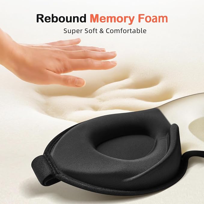 INNELO 3D Contoured Sleep Mask for Side Sleepers, 100% Light Blocking Sleeping - Image 5
