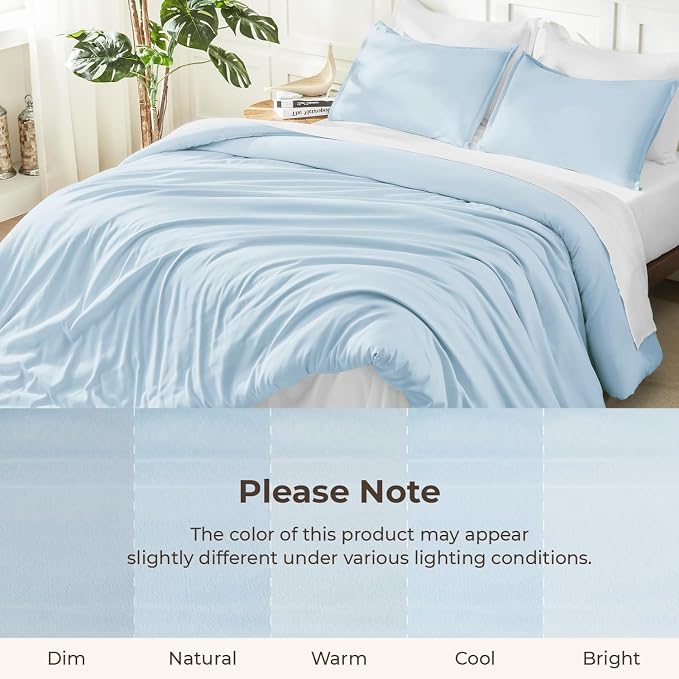 Litanika Comforters Light Blue Full Size, 3 Pieces Lightweight Solid Bedding - Image 8