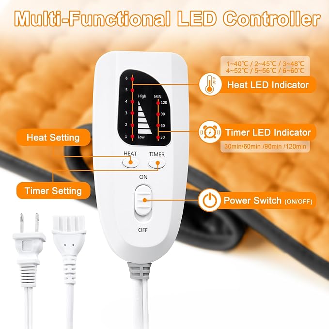 Deepsoon Heating Pad, Electric Heating Pads - Image 4