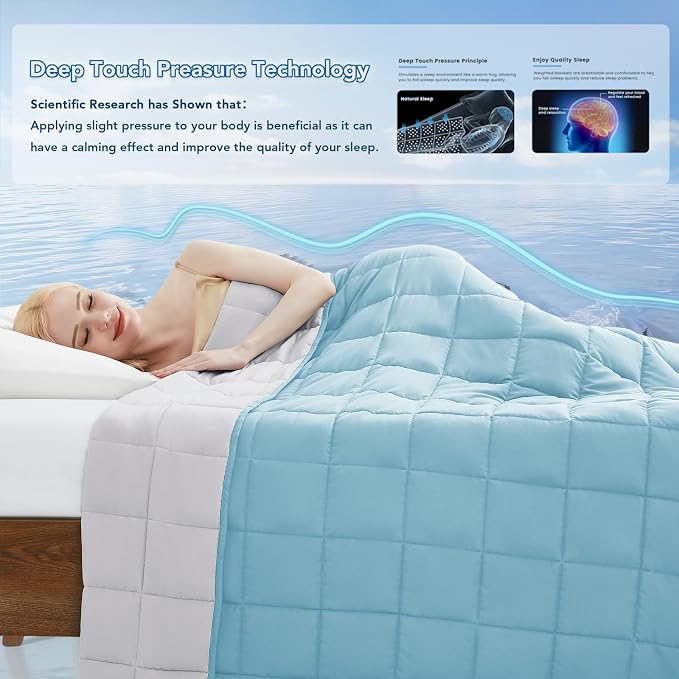 Topcee Weighted Blanket Soft Cooling Heavy Blanket Sleeping, Apply to 190-210 - Image 4