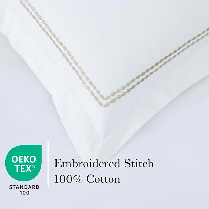 Dreamology White Duvet Cover Luxury Hotel Quality Bedding Set 100% Cotton - Image 2