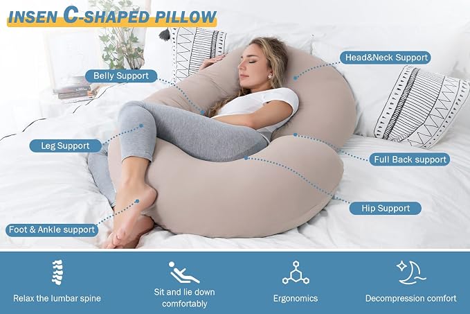 INSEN Pregnancy Pillow Cooling, Maternity Pillow - Image 3